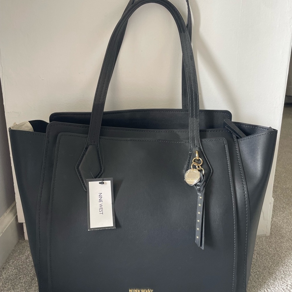 Nine West Black Structured Tote Bag